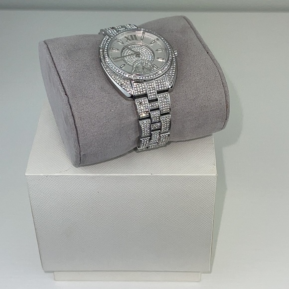 Michael Kors Luxurious Dena Pavé Silver-Tone Watch Ladies - Picture 2 of 11